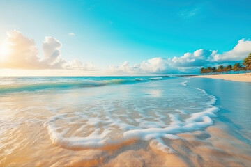 Background of a caribbean beach. Generative AI