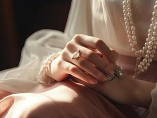hands of the bride , ai generated