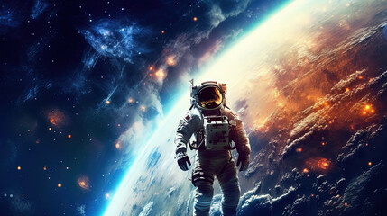 Obraz na płótnie Canvas Astronaut in outer space. Generative AI.