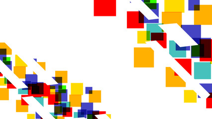 Colorful vector rectangular background. Geometric in white background