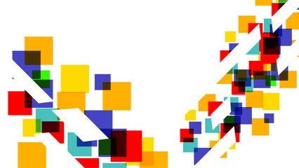 Colorful vector rectangular background. Geometric in white background