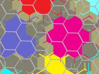 Luxurious abstract design, colorful. Hexagon ornament, Modern Exclusive Design. Creative elegant design for your art projects.