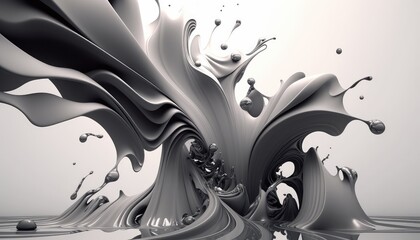 abstract wavy wallpaper with smooth curvy movement generative ai