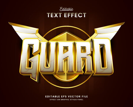 decorative guard editable text effect vector design