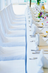 Stół, dekoracja weselna, zastawa stołowa, - obrazy, fototapety, plakaty