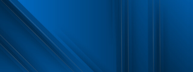 Gradient blue geometric background. wide banner background