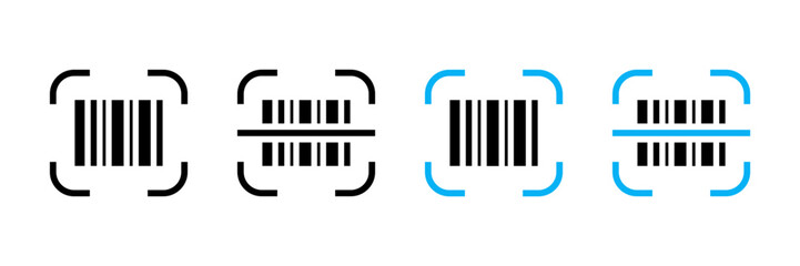 Barcode scan icon vector icon set. Barcode symbol. Digital scanning barcode illustration