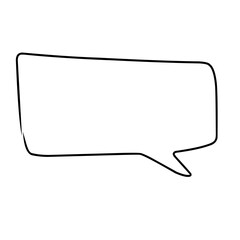 Handrawn speech bubble.dialogue box.