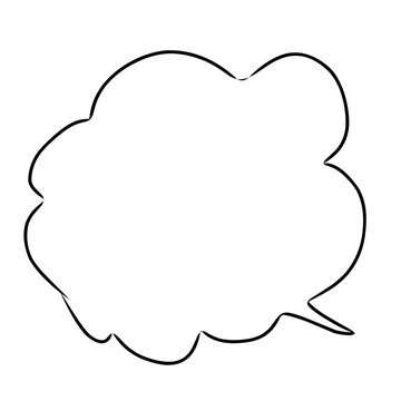 Handrawn speech bubble.dialogue box.