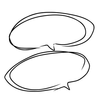 Handrawn speech bubble.dialogue box.