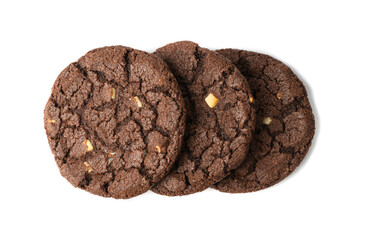 Round Chocolate Cookies, Brown Butter Biscuits, Crispy Cocoa Cake with Nuts, Round Chocolate Cookies