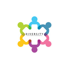 Colorful Diversity Logo Template. Icon of Unity, Friendship, Community and Togetherness.