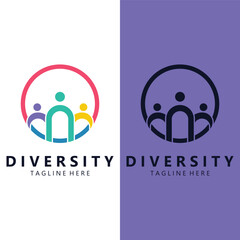 Colorful Diversity Logo Template. Icon of Unity, Friendship, Community and Togetherness.