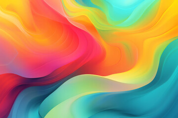Fototapeta premium colorful of random wavy paint wallpaper. generative AI