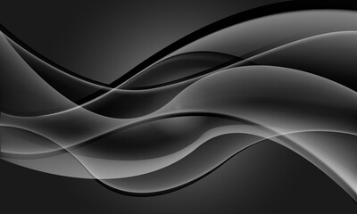 Abstract glass curve wave overlap on grey design modern luxury futuristic creative background vector