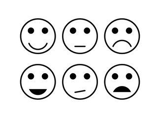 Set of smiley icons: different emotions
