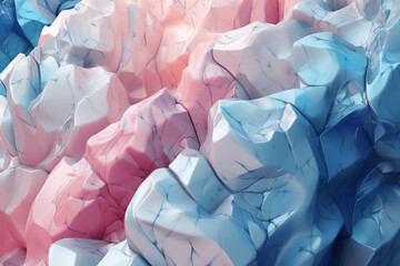 chromatic sculptural of soft pink and blue wallpaper. generative AI