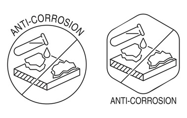 Anti-corrosion coating icon in thin line