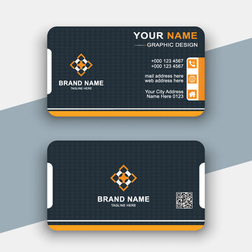 free vector  modern black Card and dark color business card branding template design