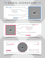 Email signature template design for any business with elegant, minimal, simple white style.