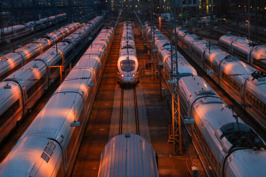 Deutsche Bahn Streik in Muenchen, German railway strikes in Munich on May 2023.