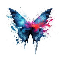 abstract watercolor background with butterflies