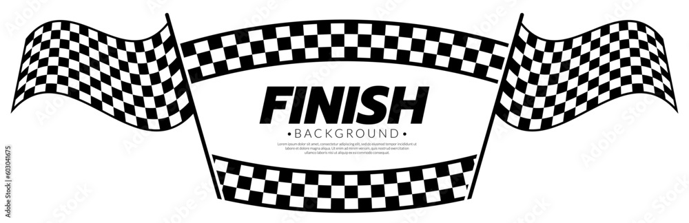 Poster race flag icon simple design race flag logo template. checkered finish flag. graphic vector flat des