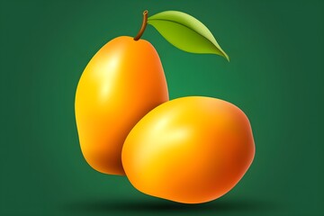 vector 3d rendering of delicious mango.generative AI