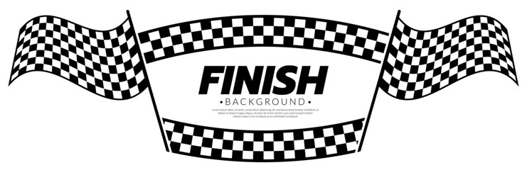 Race flag icon simple design race flag logo template. Checkered finish flag. Graphic vector flat design style. 