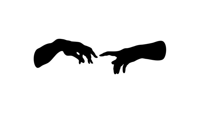 fingers touch silhouette