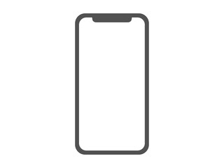 白色液晶画面の、スマートフォンのイラスト