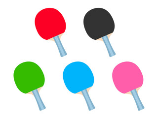カラーラバーを貼った、卓球ラケットのイラスト