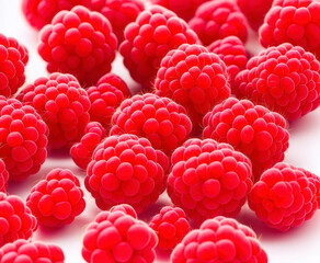 Raspberry background. Lots of berries. Generative AI