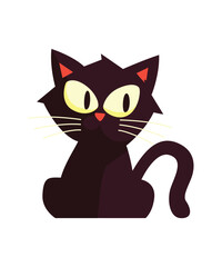Halloween vector art of a black cat .Halloween illustrations