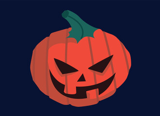 Halloween vector art of a pumping with face .Halloween illustrations