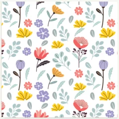 Foto op Canvas Cute floral pattern in the small flowers. Seamless vector texture. Elegant template for fashion prints. White background. © mim art