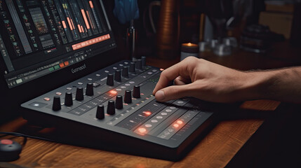 audio video switcher close up view Generative AI