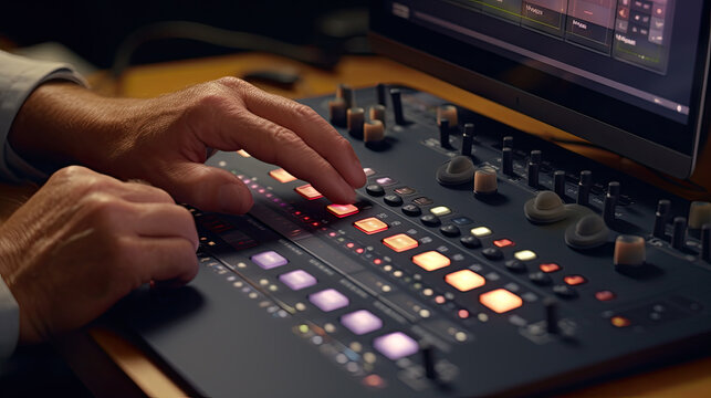 audio video switcher close up view Generative AI