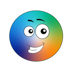 Happiness emotion, colorful emoticons