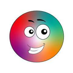 Happiness emotion, colorful emoticons