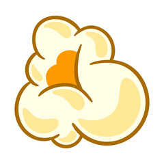 Illustration of popcorn. Image of snack food in cartoon style.