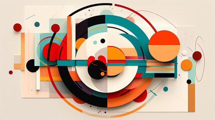 minimalist geometric design with bright colors wallpaper. generative AI