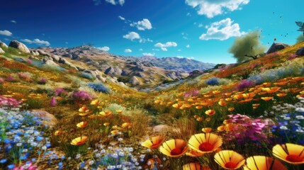 Obraz na płótnie Canvas landscape with flowers