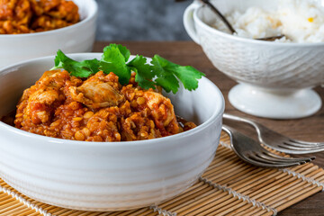 Chicken dhansak curry with rice