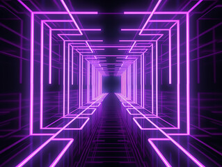 neon lights and the dark tunnel wallpaper. generative AI