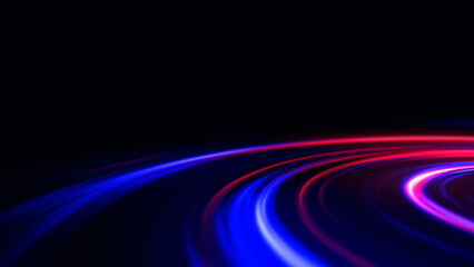 Speed light moving lines. Illustration of flash neon and light glowing on dark scene.