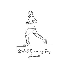 line art of global running day good for global running day celebrate. line art. illustration.