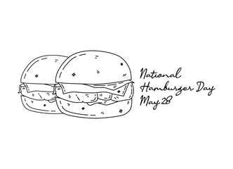 line art of national hamburger day good for national hamburger day celebrate. line art. illustration.