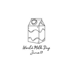 line art of world milk day good for world milk day celebrate. line art. illustration.