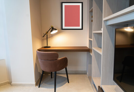 Stylish apartment interior with frame mockup
